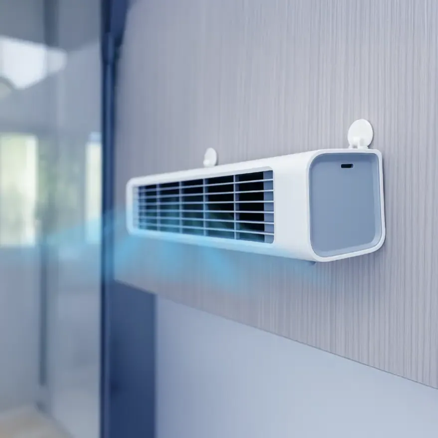 Qinux BreezaMax is on the wall and cooling whole room